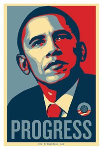 Obama Progress Poster Car Magnet