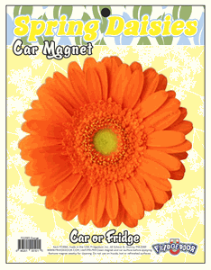 Orange Daisy Car Magnet             