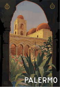 Palermo Italy Travel Poster Magnet      
