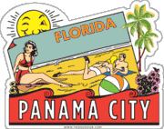 Panama City Travel Decal Car Magnet 