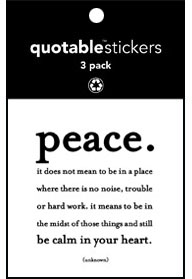 Peace Quotable Stickers 3-Pk