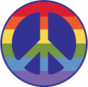 Peace Sign Rainbow Car Magnet