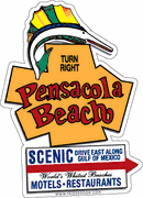 Pensacola Beach Sign Travel Decal Car Magnet