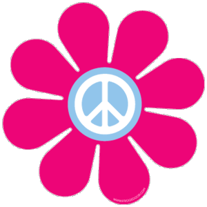 Pink Peace Flower Power Car Magnet Pink Peace Flower Power Car Magnet