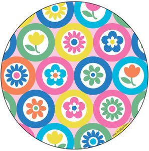 Pop Flower Circles Car Magnet