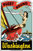 Puget Sound Travel Decal Car Magnet