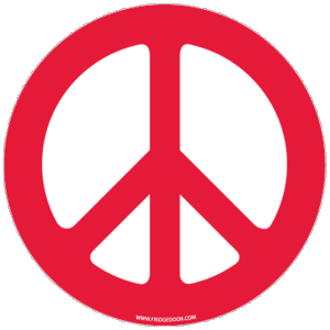 Red Die-Cut Peace Sign Car Magnet