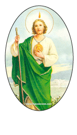 Saint Jude Thaddeus (green) Domed Magnet                             