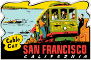 San Francisco CA Cable Car Travel Decal Magnet        