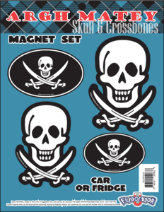 Skull & Crossbones 4 Piece Magnet Set
