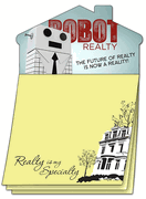 Stock Real Estate Sticky Notes with Custom House Shape Magnet