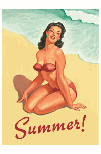 Summer Beach Babe Magnet