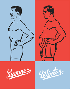 Summer Winter Fat & Skinny 11 x 14 Print