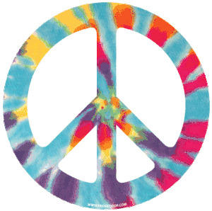 Tie-Dyed Peace Sign 5" Car Magnet