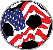USA Flag Soccer Ball Car Magnet 