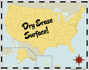 USA Map Dry Erase Memo Magnet