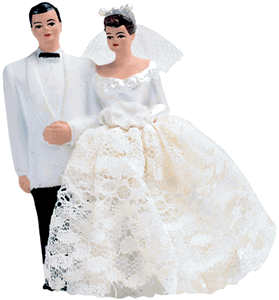 Wedding Cake Bride & Groom Magnet