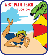 West Palm Beach Bather Car Magnet  