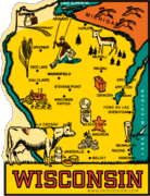 Wisconsin Dairy Cow State Map Travel Decal Magnet           