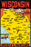 Wisconsin Map Travel Decal Magnet