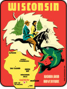 Wisconsin Woodland Adventure Travel Decal Magnet        