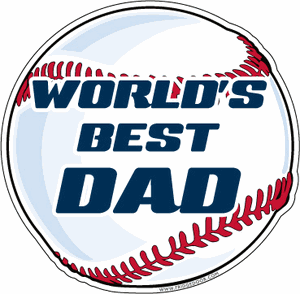 World's Best Dad Baseball Car Magnet 