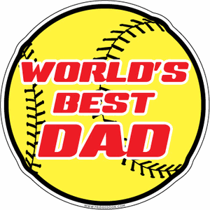 World's Best Dad Sotfball Car Magnet 