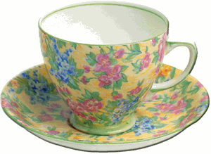 Yellow Chintz Teacup Magnet