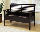 48L Cappuccino Solid Wood Bench with Storage