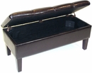 4D Concepts Brown Upholstered Storage Bench