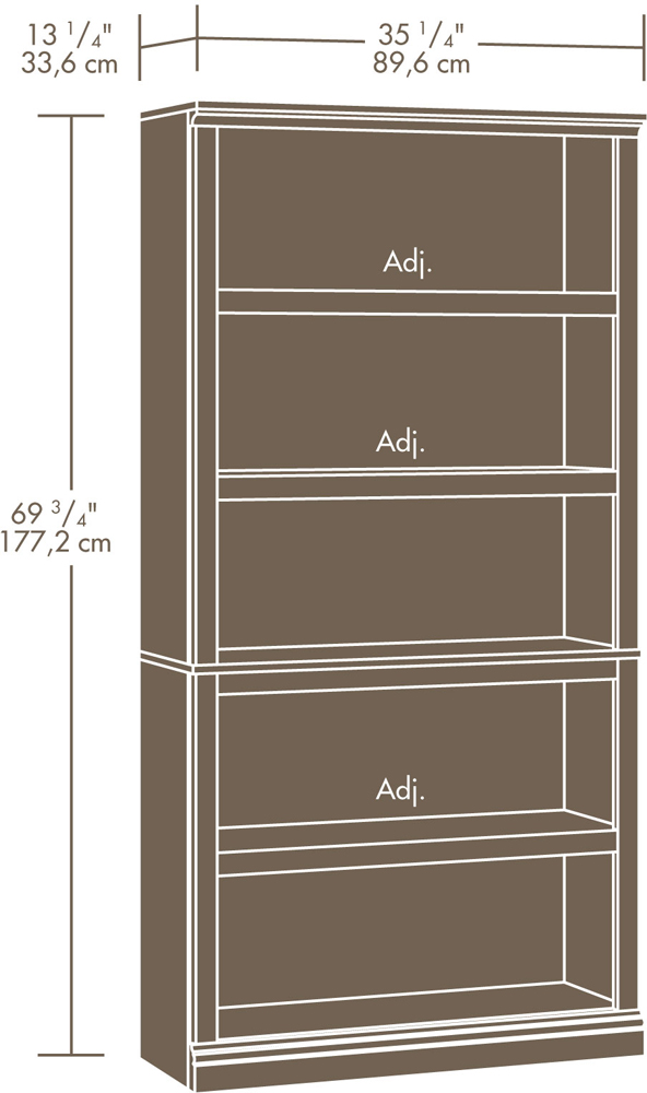 5 Shelf Bookcase Select Cherry - 412835 - Sauder Furniture