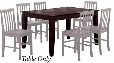 60" Solid Wood Dining Table in Espresso - Walker Edison TW60SES ...