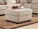 Abbyson Kendall Fabric Ottoman - Cream