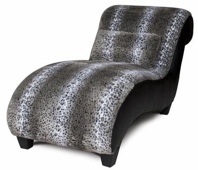 Advantage Curved Chaise in Snow Leopard with Pillow - click to enlarge