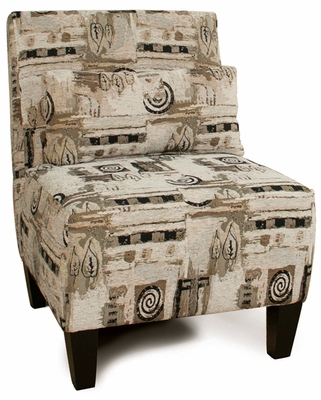 Advantage Flashback Beige Accent Chair with Kidney Pillow - click to enlarge