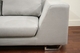 Alberto Grey Twill Sectional Sofa with Chrome Legs - click to enlarge