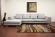 Alberto Grey Twill Sectional Sofa with Chrome Legs - click to enlarge