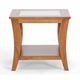 Allison Honey Brown Wood Modern End Table with Clear Glass Inlay - click to enlarge