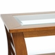 Allison Honey Brown Wood Modern End Table with Clear Glass Inlay - click to enlarge