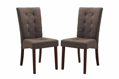Anne Tufted Brown Taupe Fabric Modern Dining Chair (Set of 2) - click to enlarge