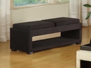 Armen Cancun Double Tray Bench In Black Microfiber