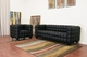 Arriga Modern Black Puffed Style Leather Sofa and Chair 2-Piece Set - click to enlarge