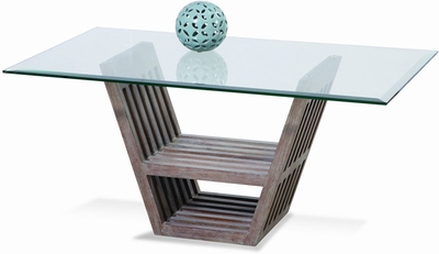 Bennington Rectangular Cocktail Table Base With Glass Top - click to enlarge