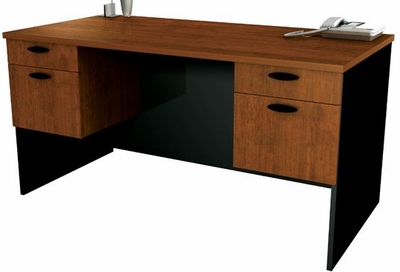 Bestar Hampton Executive Desk with Tuscany Brown & Black Finish - click to enlarge