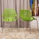 Birch Sapling Green Plastic Modern Minimalist Dining Chair (Set of 2) - click to enlarge