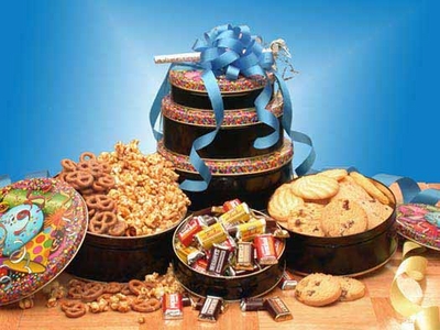 Birthday Treats Gourmet Gift Tower - click to enlarge