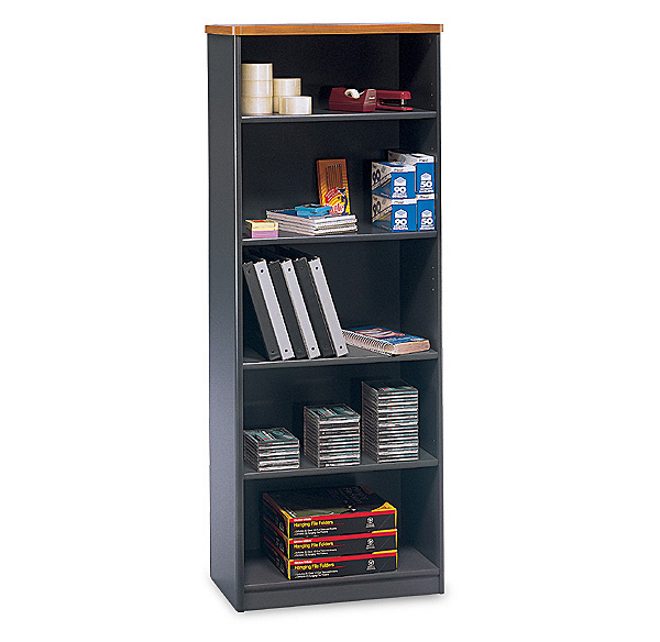 Bush Series A: Nat Cherry Bookcase 5 Shelf - WC57465 - Bush Office
