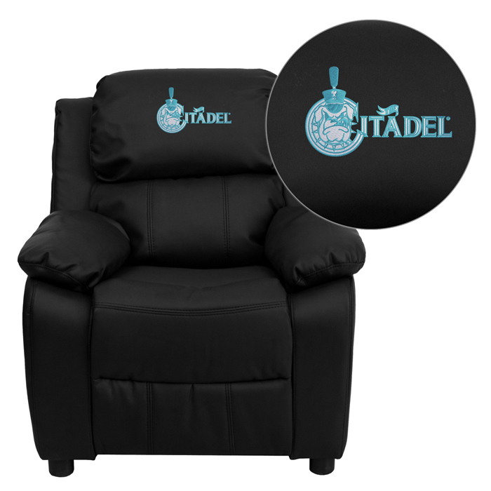 Citadel Bulldogs Black Leather Kids Recliner