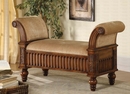 Coaster Upholstered bench in Brown with Rolled Arms - 100225