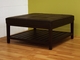 Cote Dark Brown Multifunctional Leather Ottoman with Grid Tufting - click to enlarge